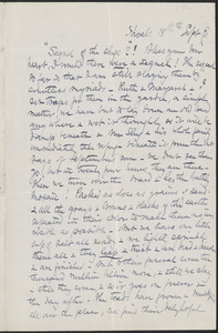 Celia Thaxter autograph letter signed to Annie Fields, Shoals, [N.H.], 18 September [18]91