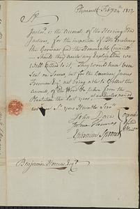 Herring Pond - Cover Letter of Account, February 24, 1814