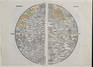 Circular world map