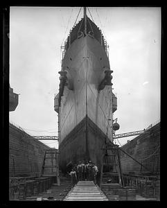 USS Raleigh in dry dock at South Boston