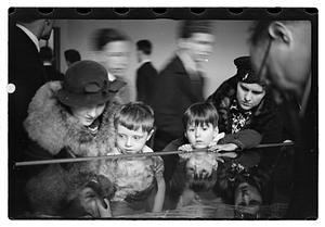 People looking at exhibits, Museum of Fine Arts