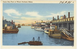 Casco Bay Fleet at wharf, Portland, Maine