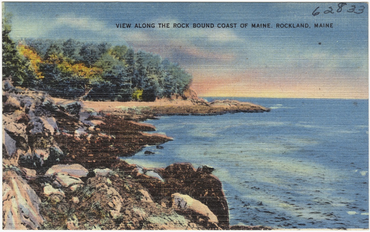 View Along the Rock Bound Coast of Maine, Rockland, Maine - Digital ...