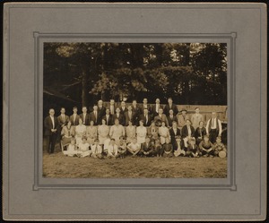 Unidentified group posed outdoors