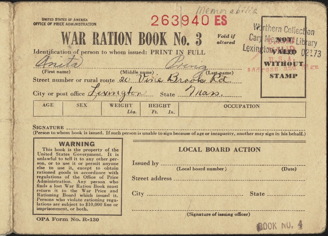 World War II ration book - Digital Commonwealth