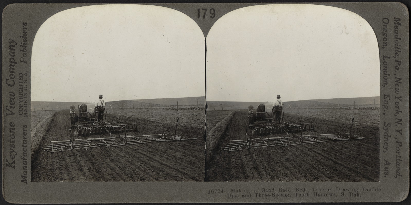 Preparing a seed bed with modern machinery, S. Dak.
