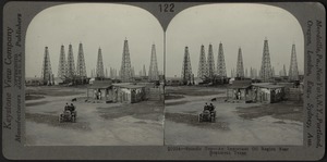 The oil wells of Spindle Top - an oil region near Beaumont, Texas