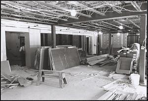 Lawrence Library addition under construction (interior)