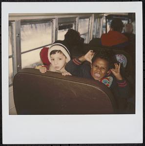 Field trip day! Keith and Raheem on the bus