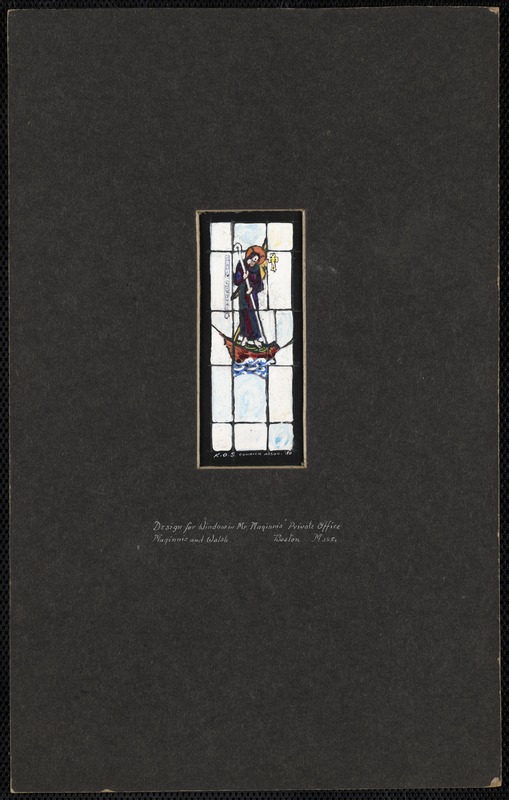 Design for window in Mr. Maginnis' private office, Maginnis and Walsh, Boston, Mass.