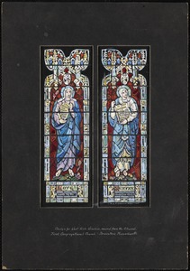 Design for west aisle window, second from the chancel, First Congregational Church, Braintree, Massachusetts