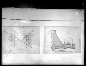 Wachusett Department, Wachusett Dam Hydroelectric Power Station, plan, sectional elevation through gate chambers and Power Station, Clinton, Mass., 1911