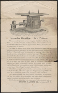 Baxter Machine Company irregular moulder