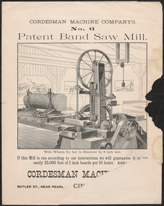 Cordesman Machine Company no. 6 band saw mill
