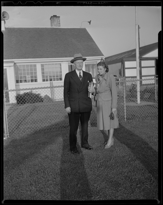Admiral Chester Nimitz and Wife, Hyannis Airport