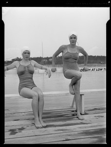 Zelda and Carol Crocker, swim meet champs, Oyster Harbors Club
