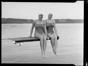 Zelda and Carol Crocker, swim meet champs, Oyster Harbors Club