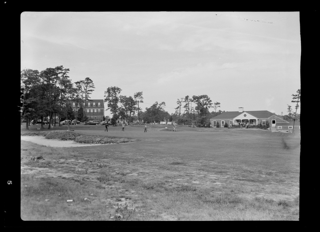 Oyster Harbors Golf, 18th green and club house Digital Commonwealth