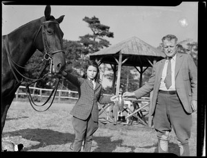 Riding master Harry Goode and pupil, Oyster Harbors
