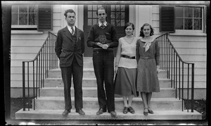 Arthur E. Jenner, former Yarmouth High School principal, with students