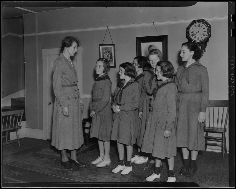 Chatham Girl Scouts, Shirley Long, Constance Jones, Peggy and Marjorie Nickerson, Mabel Nickerson, Pauline MacFate, Guy Russell