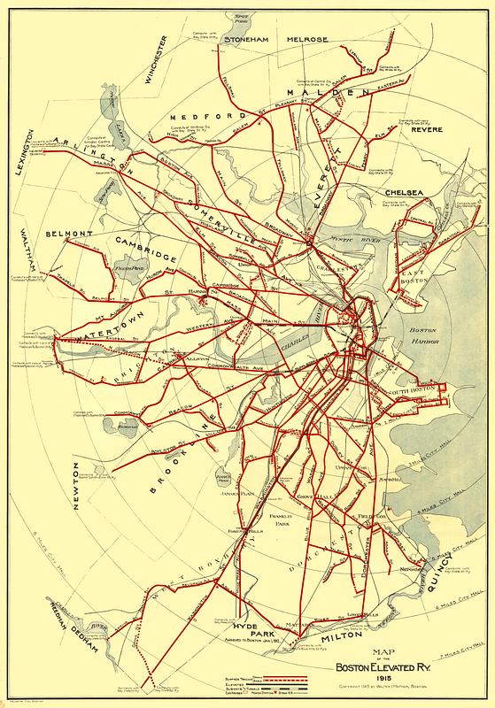 Map of the Boston Elevated Ry. 1915