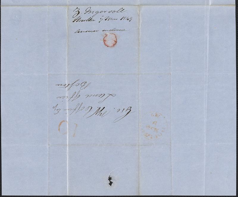 Z. Ingersolll to George Coffin, 7 March 1849