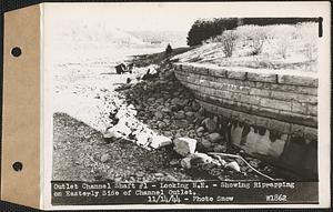 Outlet channel Shaft #1, looking northeast, showing rip rapping on easterly side of channel outlet, West Boylston, Mass., Nov. 14, 1944