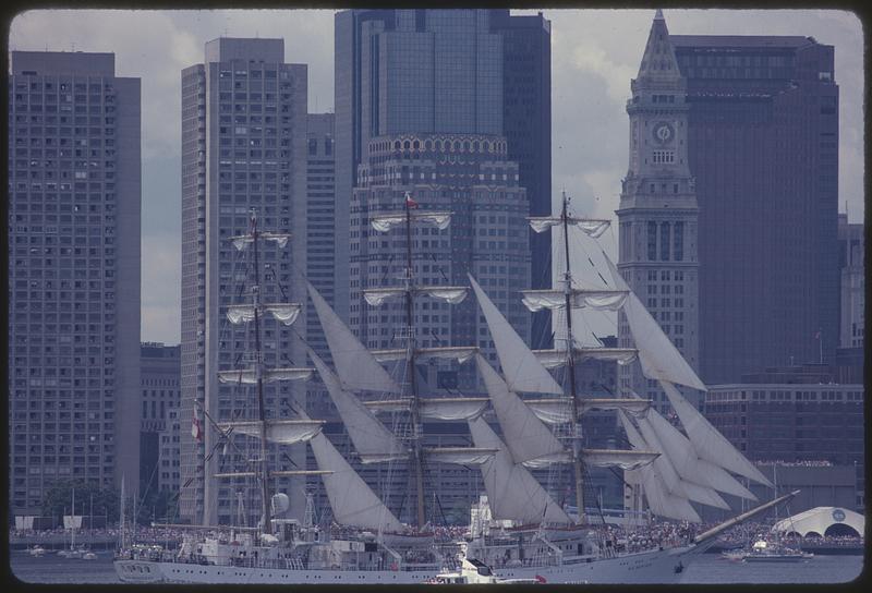 Dar Mlodziezy, fully rigged Tall Ship from Poland, Boston Harbor