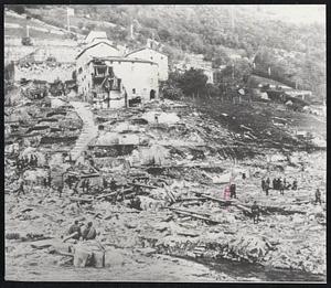 Death And Desolation stalked Italian village of Longarone, in the wake of floods caused when a massive landslide plunged into the nearby Vaiont Dam reservoir, sent a tidal wave raging.