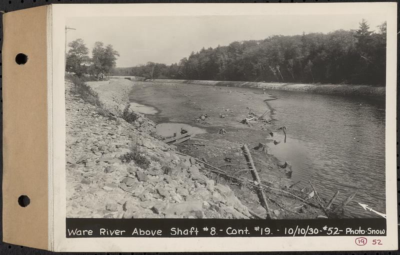 Contract No. 19, Dam and Substructure of Ware River Intake Works at Shaft 8, Wachusett-Coldbrook Tunnel, Barre, Ware River above Shaft 8, Barre, Mass., Oct. 10, 1930