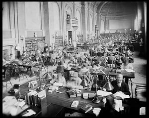 Boston Public Library, a crowded Bates Hall