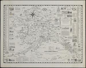 A pictorial map of Alaska, the 49th state