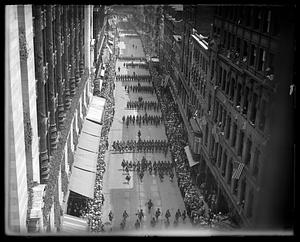 Unidentified military parade, Washington Street, Boston