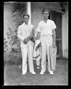 Two tennis players including John Doeg