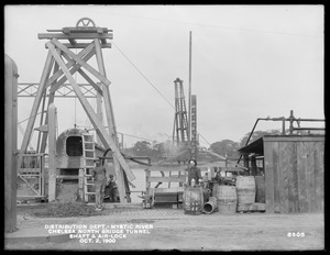 Distribution Department, Low Service Pipe Lines, tunnel at Chelsea North Bridge, shaft and air lock, Mystic River; Charlestown; Chelsea, Mass., Oct. 2, 1900