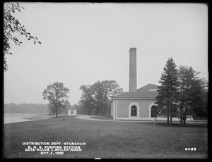 Distribution Department, Northern High Service Spot Pond Pumping Station, Eastern Gatehouse and boiler room, Stoneham, Mass., Oct. 4, 1900