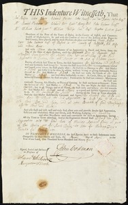 Peggy Mason indentured to apprentice with John Codman of Boston, 2 April 1794