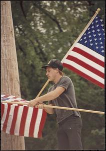 Seth Durno with flags