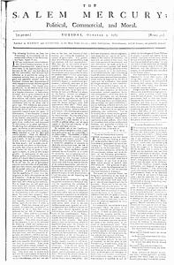 The Salem Mercury: Political, Commercial, and Moral