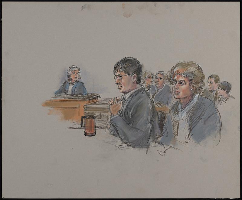 John Salvi and his lawyer Janice Bassil, at Salvi's trial