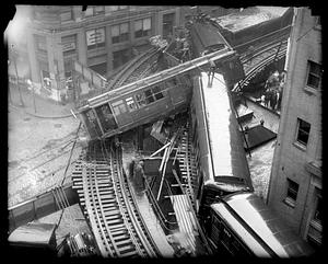 Elevated train wreck - Beach St. in Chinatown