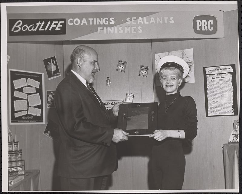 "Miss Boatlife 1966" displays new product