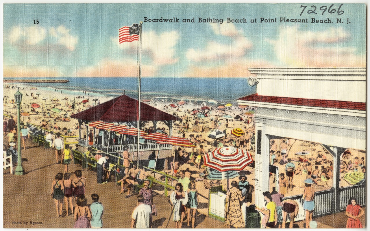 Boardwalk and bathing beach at Point Pleasant Beach, N. J. Digital