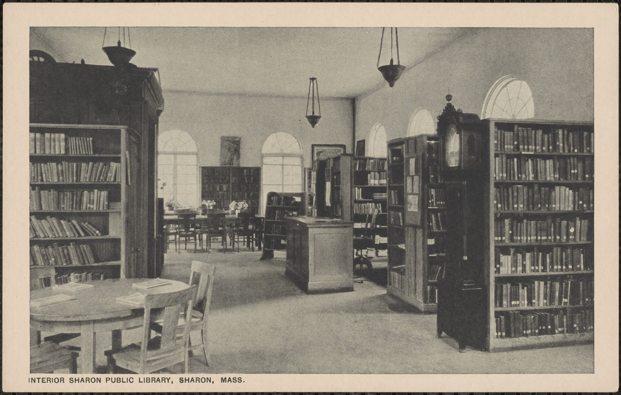 Interior, Sharon Public Library, Sharon, Mass. - Digital Commonwealth