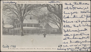 P. O. Square, looking towards No. Main St., Sharon, Mass.