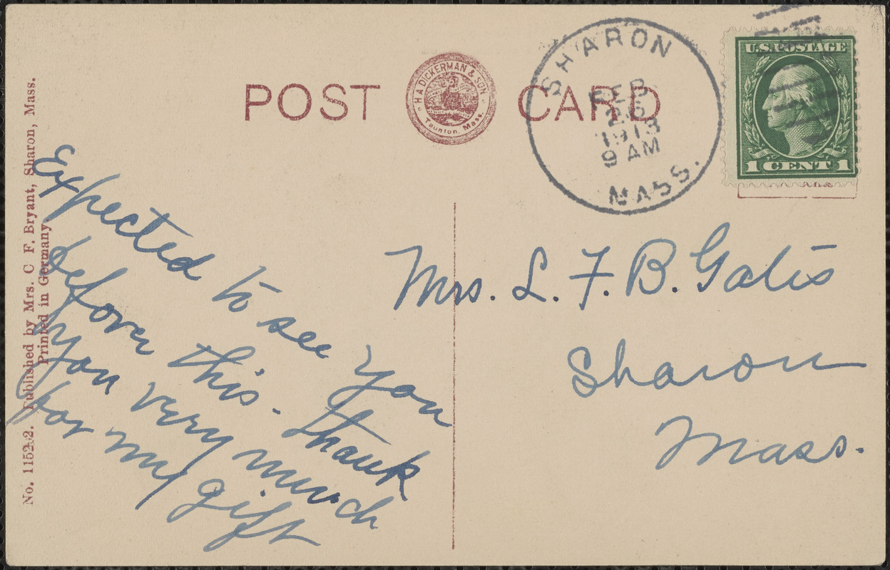 Cedar Street, Sharon, Mass.