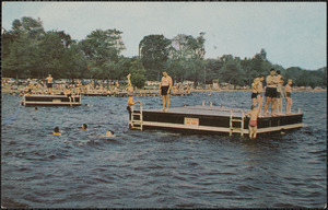 Swimming and diving--Lake Massapoag, Camp Sacred Heart, Sharon, Mass.