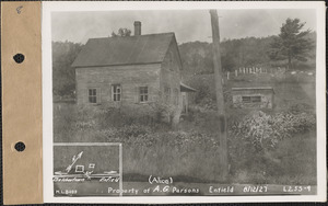Alice G. Parsons, house and chicken house (Phipps house), Enfield, Mass., Aug. 12, 1927