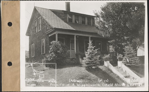 Alfred Wigglesworth and wife, house and barn, Enfield, Mass., Aug. 15, 1927